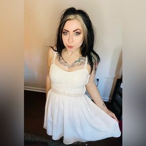 White Baby Doll Strap Dress Size 6